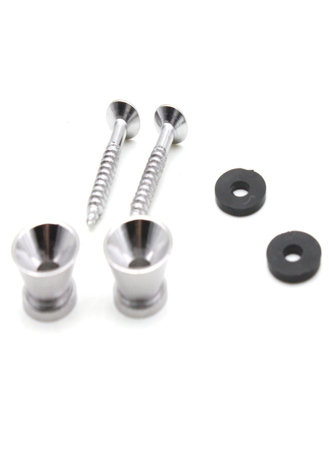 2pcs Guitar Strap Lock Pins Peg Metal Black/Silver for Acoustic Electric Guitar Ukulele Bass Universal - Image 1