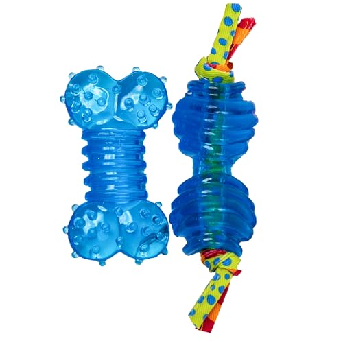 Petstages Mini Orka Chew Pair Bone & Dumbbell Dog Toys - 2 Pack - Image 1