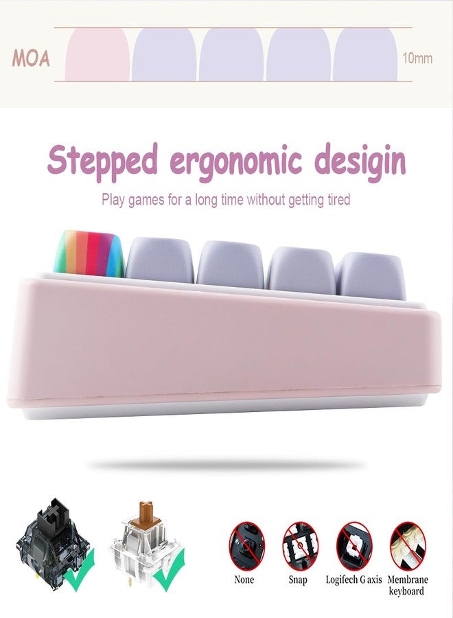 Tsungup MOA Profile Keycaps,130 Keys Gray Rainbow Candy Custom Keycaps,PBT Cute Dye Sub Key Caps Keyboard Keycap Set for MX Switches Mechanical - Image 5