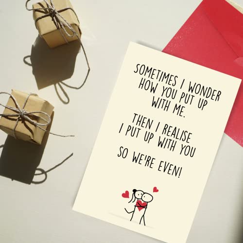 Cheerin Funny Greeting Card with Envelope - Anniversary Card - Romantic Birthday Card - Hilarious Gifts for Him Her Girlfriend Boyfriend Wife Husband - Image 4