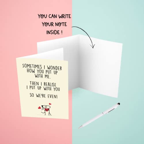 Cheerin Funny Greeting Card with Envelope - Anniversary Card - Romantic Birthday Card - Hilarious Gifts for Him Her Girlfriend Boyfriend Wife Husband - Image 2