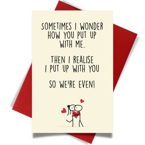 Cheerin Funny Greeting Card with Envelope - Anniversary Card - Romantic Birthday Card - Hilarious Gifts for Him Her Girlfriend Boyfriend Wife Husband - Image 1