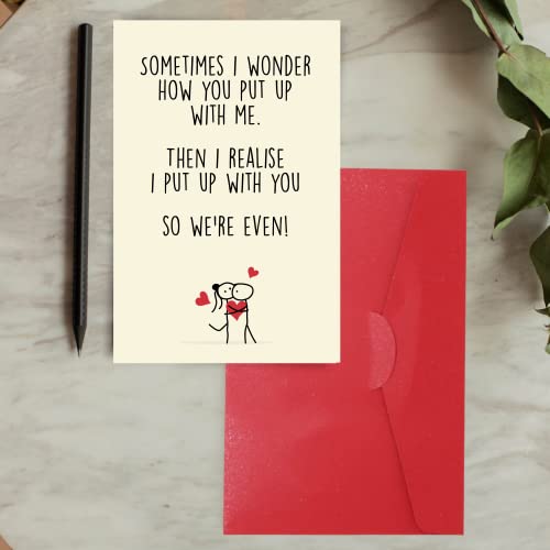 Cheerin Funny Greeting Card with Envelope - Anniversary Card - Romantic Birthday Card - Hilarious Gifts for Him Her Girlfriend Boyfriend Wife Husband - Image 3