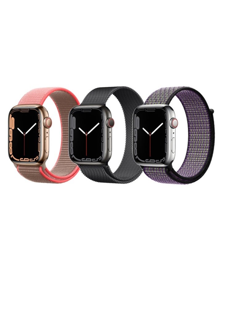 Perfii - 3pcs Apple Watch Strap 42/41/40/38mm Replacement for Apple Watch Series 10/9/8/7/6/5/4/SE - Image 1