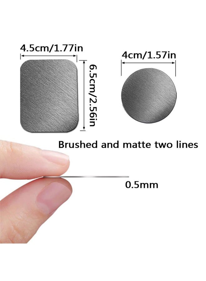 ACKLLR 16 Pieces Phone Car Mount Metal Plate with Adhesive for Magnetic Cradle-Less Mount,Cell Phone, GPS and Tablet Holder, 8 Rectangular and 8 Round, Black/Silver - Image 2