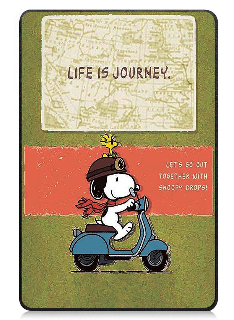 Theodor Protective Flip Case For Lenovo Tab M9 (2023) With Trifold Stand Auto Wake Sleep Shockproof Cover Snoopy riding scooter - Image 1