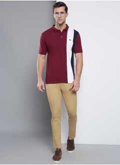 Dennis Lingo قميص بولو بورجوندي بقصّة Slim Fit للرجال  - Image 4