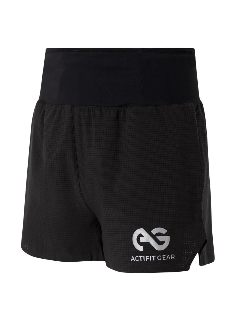 Actifit Gear Men's Quickdry Breathable Gym Athletic Running Shorts With Mesh Pockets and Zippered Back Pocket - Image 1