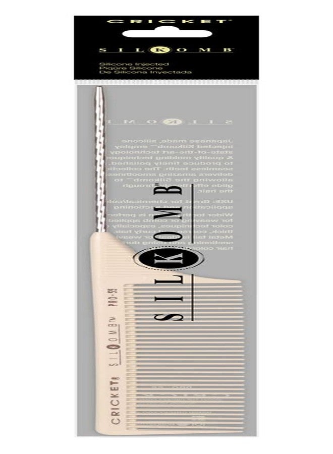 Cricket Silkomb Pro-55 Rattail Hair Cutting Comb - Silicone-Injected, Seamless Teeth with Dual Tooth Pattern for Precision Cutting, Styling, Ideal for All Hair Types - Image 4