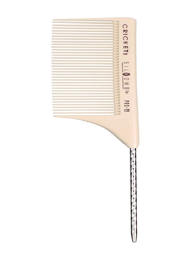 Cricket Silkomb Pro-55 Rattail Hair Cutting Comb - Silicone-Injected, Seamless Teeth with Dual Tooth Pattern for Precision Cutting, Styling, Ideal for All Hair Types - Image 1