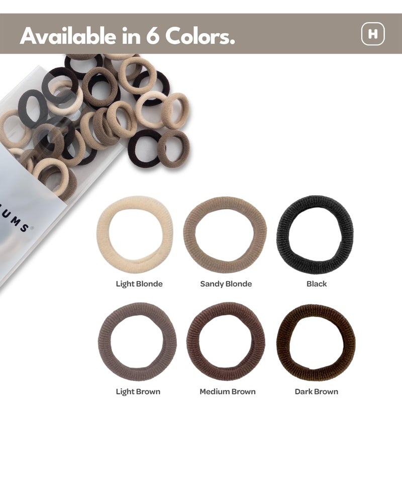 Heliums Extra Small Hair Ties No Damage - Light Brown - Mini 0.7 Inch Tiny Soft Seamless Hair Bands for Toddlers, Braids, Kids Ponytails- 40 Count - Image 4