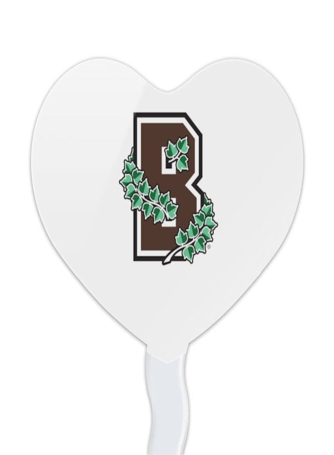 GRAPHICS & MORE Brown University Secondary Logo Heart Love Cupcake Picks Toppers Decoration Set of 6 - Image 2