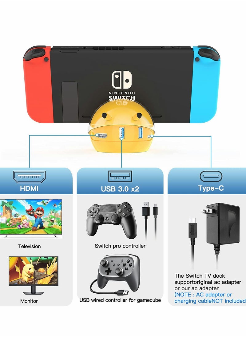 Generic - Docking Station for Nintendo Switch / Switch OLED, 4K HDMI TV Adapter Portable for Switch Dock, Replacement Charging Dock with 2 USB 3.0 Port - Image 1