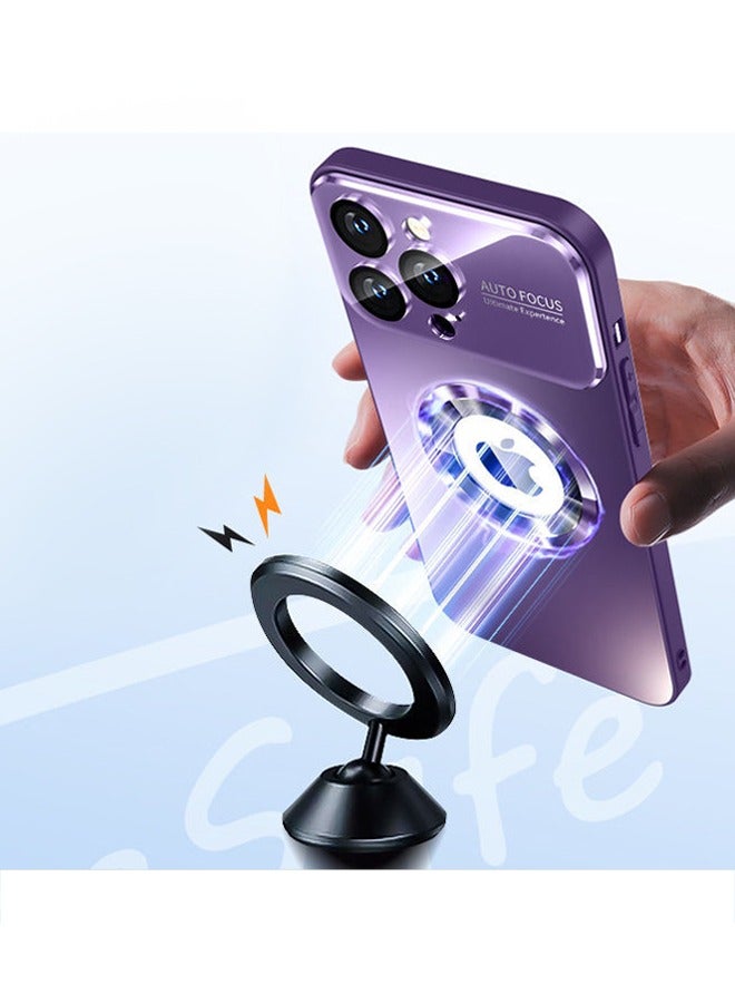 iPhone 15 Pro Max Case Cover Compatible with Magsafe Magnetic Designed Shockproof Case Equipped with lens film and Integrated dustproof net Cover Back Hard Cases Purple - Image 5