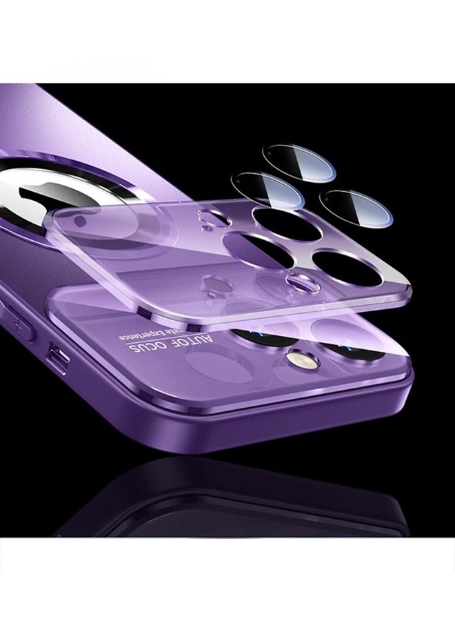 iPhone 15 Pro Max Case Cover Compatible with Magsafe Magnetic Designed Shockproof Case Equipped with lens film and Integrated dustproof net Cover Back Hard Cases Purple - Image 3