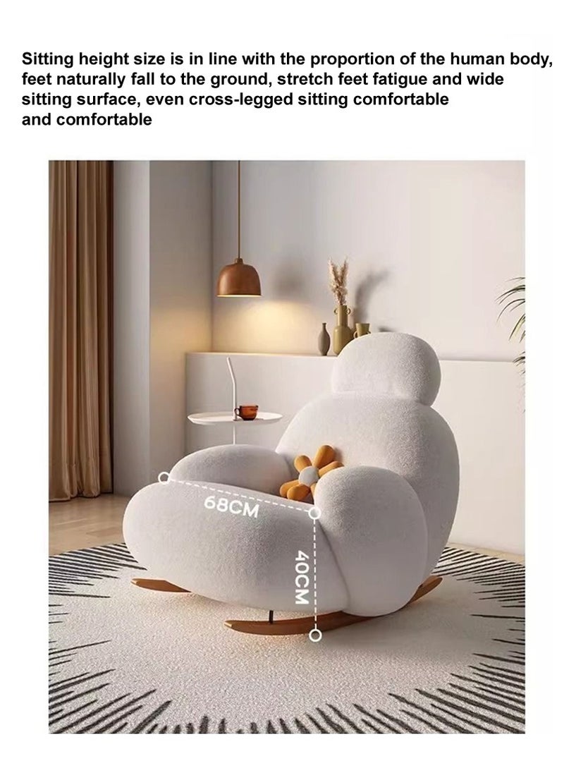 C&C Home - Modern Upholstered Recliner High Back Ergonomic Rocking Chair with Footrest Patio Rocking Chair Couch Lounge Single Sofa Chair for Balcony Outdoor Chair with Armrests(fully Assembled) - Image 1