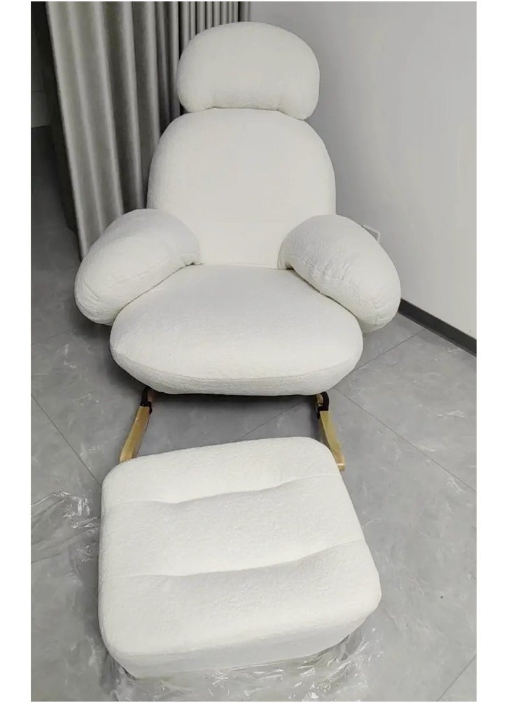 C&C Home - Modern Upholstered Recliner High Back Ergonomic Rocking Chair with Footrest Patio Rocking Chair Couch Lounge Single Sofa Chair for Balcony Outdoor Chair with Armrests(fully Assembled) - Image 1