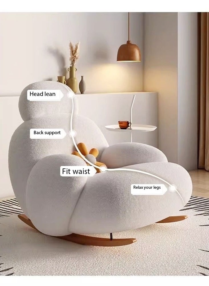 C&C Home - Modern Upholstered Recliner High Back Ergonomic Rocking Chair with Footrest Patio Rocking Chair Couch Lounge Single Sofa Chair for Balcony Outdoor Chair with Armrests(fully Assembled) - Image 1