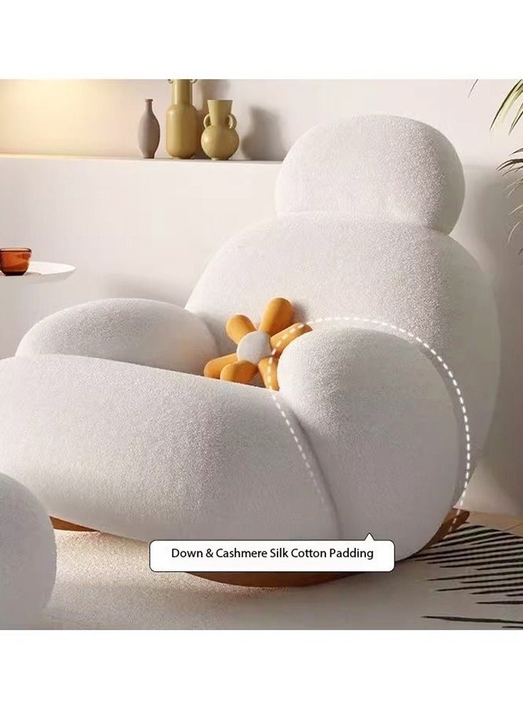 C&C Home - Modern Upholstered Recliner High Back Ergonomic Rocking Chair with Footrest Patio Rocking Chair Couch Lounge Single Sofa Chair for Balcony Outdoor Chair with Armrests(fully Assembled) - Image 1