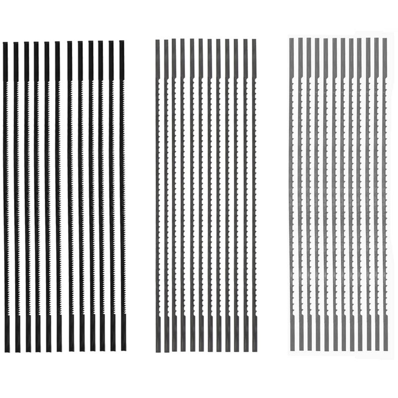 FOXBC 5 Inch Plain End Scroll Saw Blade Set 36 Pack 28TPI 12 TPI 10TPI