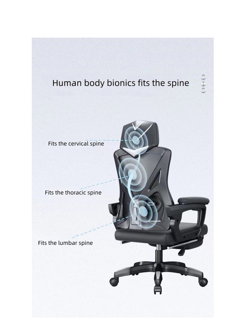 CityRiya-Long Office Computer Desk Chair, Ergonomic High-Back Mesh Rolling Work Swivel Chairs with Wheels, Comfortable Lumbar Support, Comfy Arms for Home, Bedroom, Study, Student, z1-black - Image 3