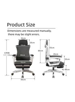 CityRiya-Long Office Computer Desk Chair, Ergonomic High-Back Mesh Rolling Work Swivel Chairs with Wheels, Comfortable Lumbar Support, Comfy Arms for Home, Bedroom, Study, Student, z1-black  - Image 2