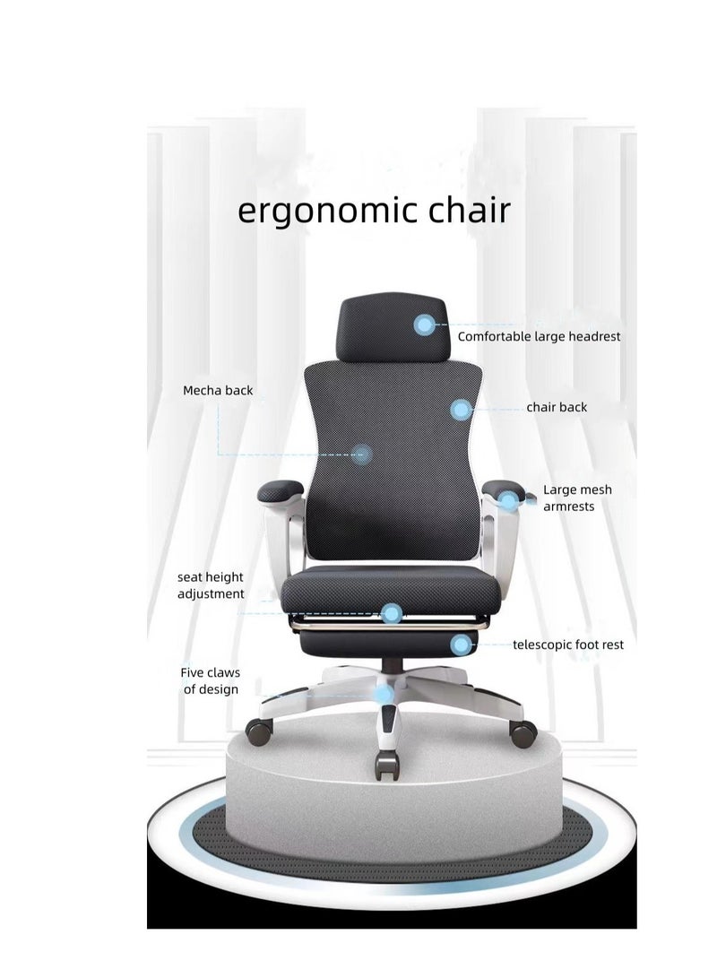 CityRiya-Long Office Computer Desk Chair, Ergonomic High-Back Mesh Rolling Work Swivel Chairs with Wheels, Comfortable Lumbar Support, Comfy Arms for Home, Bedroom, Study, Student, z1-black - Image 5