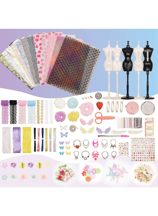 كابسترو طقم خياطة فستان الأميرة للأطفال - طقم مصمم أزياء من 5 قطع مع أكثر من 600 قطعة من الإكسسوارات والأقمشة والأدوات والعارضات - لعبة خياطة وتطريز إبداعية للبنات من 7 إلى 14 عامًا - Image 5