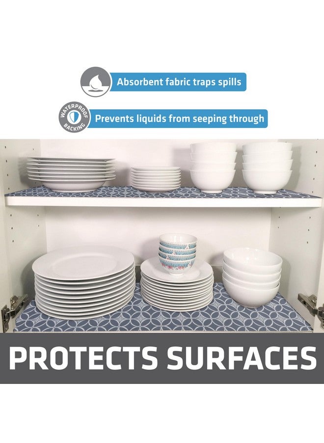 Drymate Premium Luxury Shelf & Drawer Liner, Thick Cushioned Fabric, Non-Adhesive, Absorbent, Waterproof, Slip-Resistant, Liners for Kitchen Cabinets, Cupboards (USA Made)(12”x59”)(2-Pack)(IndigoGrey) - Image 2