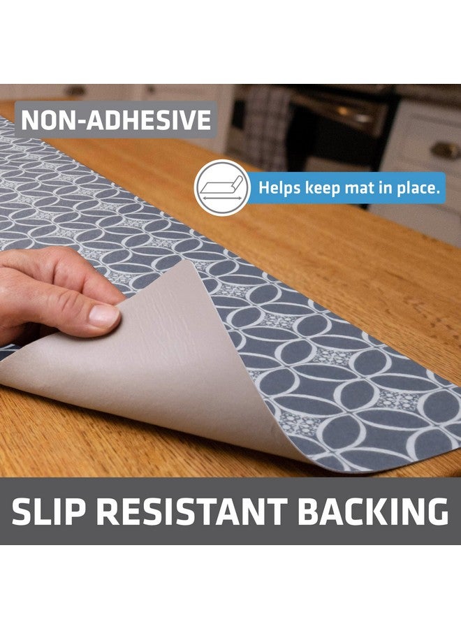 Drymate Premium Luxury Shelf & Drawer Liner, Thick Cushioned Fabric, Non-Adhesive, Absorbent, Waterproof, Slip-Resistant, Liners for Kitchen Cabinets, Cupboards (USA Made)(12”x59”)(2-Pack)(IndigoGrey) - Image 1