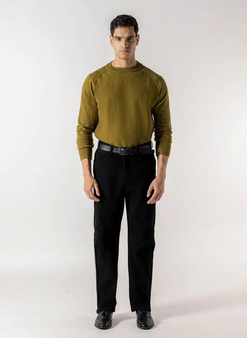 شايبس HORIZONTAL RIBBED CREW NECK SWEATER