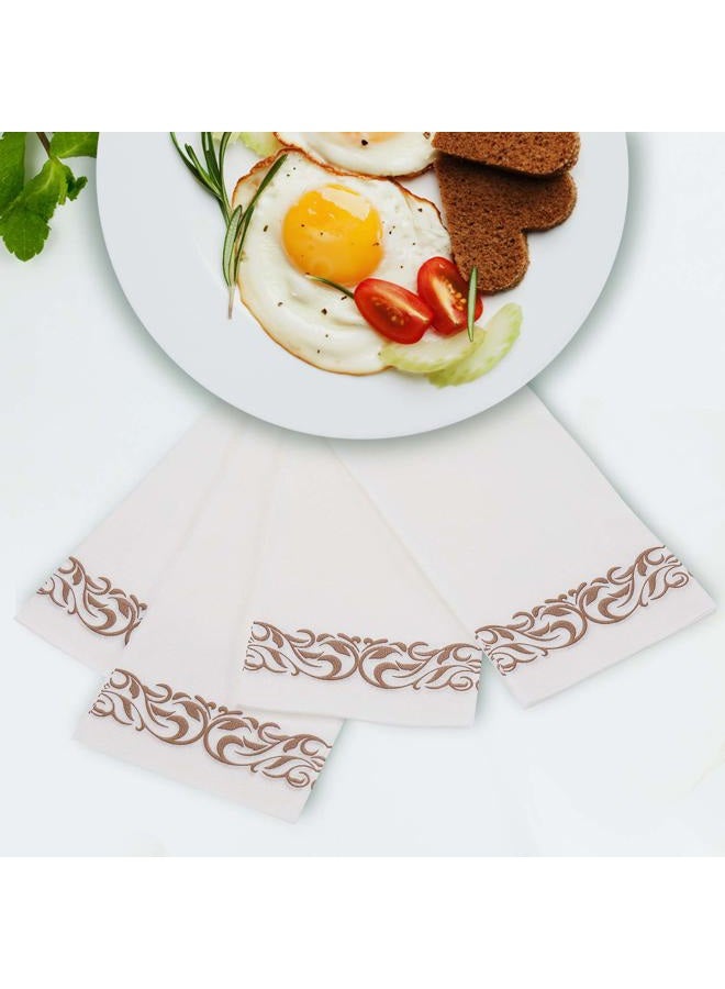 FOCUSLINE 100 Linen Feel Bathroom Napkins, Soft and Absorbent Disposable Guest Towels, Cloth-Like Paper Hand Towels Decorative Napkins for Dinners, Parties, Weddings or Events, Rose Gold, 12" x 17" - Image 5
