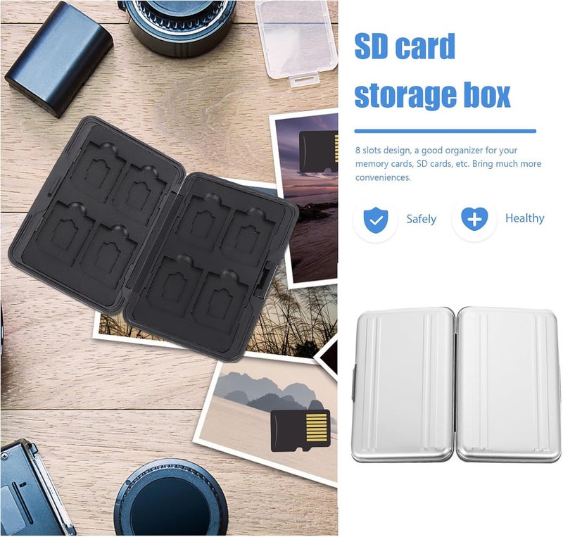 Memory Card Storage Case and Waterproof Card Holder for Photographers Silver Gray for Travel and Digital Cameras - Image 3