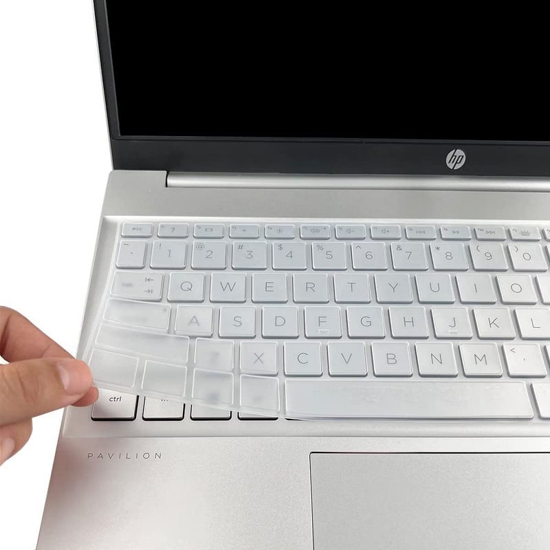 Raya غطاء جلد سيليكوني للوحة المفاتيح لسلسلة HP Pavilion 15 (15.6 بوصة) (15-eh 15-eg 15-er 15-fd 15-fc) وسلسلة HP Pavilion 16 (16 بوصة) (16-ab 16-af 16-ag) لابتوبات (شفاف) - Image 4