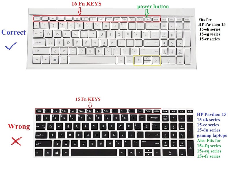 Raya غطاء جلد سيليكوني للوحة المفاتيح لسلسلة HP Pavilion 15 (15.6 بوصة) (15-eh 15-eg 15-er 15-fd 15-fc) وسلسلة HP Pavilion 16 (16 بوصة) (16-ab 16-af 16-ag) لابتوبات (شفاف) - Image 2