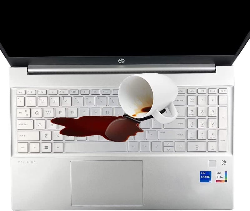 Raya غطاء جلد سيليكوني للوحة المفاتيح لسلسلة HP Pavilion 15 (15.6 بوصة) (15-eh 15-eg 15-er 15-fd 15-fc) وسلسلة HP Pavilion 16 (16 بوصة) (16-ab 16-af 16-ag) لابتوبات (شفاف) - Image 3