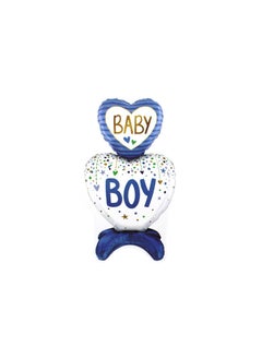 PARTY FUN Foil Balloon Baby Boy Heart Shape for Party Decoration  - Image 1
