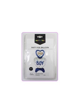 PARTY FUN Foil Balloon Baby Boy Heart Shape for Party Decoration  - Image 3