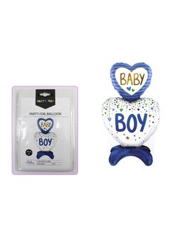 PARTY FUN Foil Balloon Baby Boy Heart Shape for Party Decoration  - Image 2