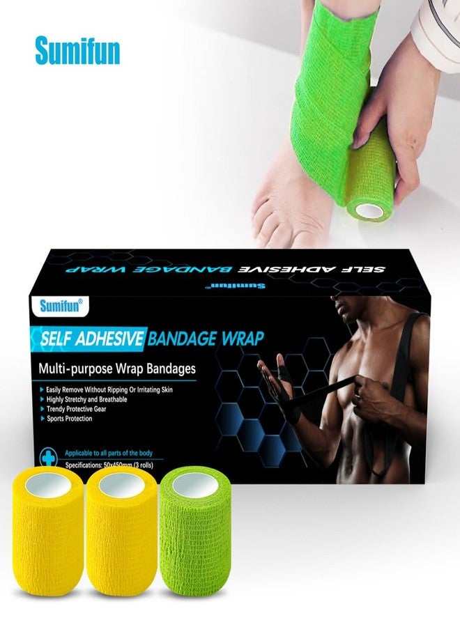 VALUEVIBES Cohesive Bandages, Elastic Bandage Wrap 6 Packs, Non-Woven Self Adhesive Crepe Bandage For Ankle, Wrist, and Foot- Pack of 6 (Random colors) - Image 2