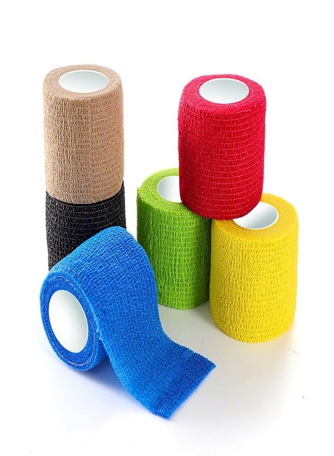 VALUEVIBES Cohesive Bandages, Elastic Bandage Wrap 6 Packs, Non-Woven Self Adhesive Crepe Bandage For Ankle, Wrist, and Foot- Pack of 6 (Random colors) - Image 1