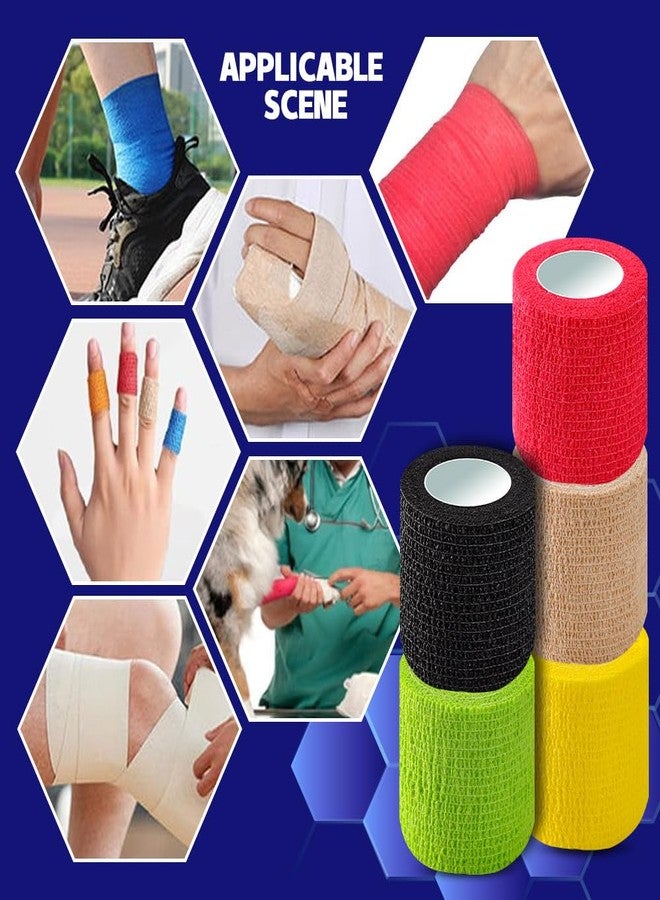 VALUEVIBES Cohesive Bandages, Elastic Bandage Wrap 6 Packs, Non-Woven Self Adhesive Crepe Bandage For Ankle, Wrist, and Foot- Pack of 6 (Random colors) - Image 5