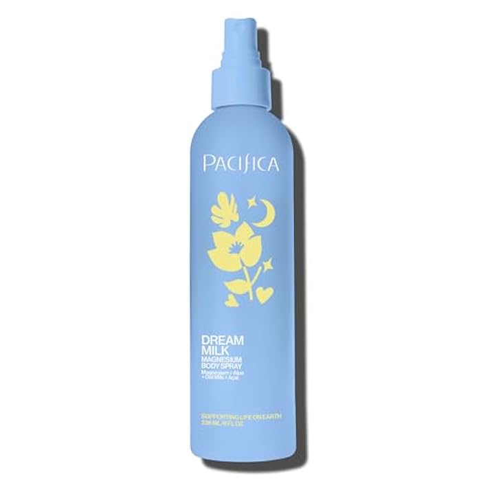Pacifica Dream Milk Magnesium Spray for Sleep & Relaxation - Natural Magnesium Body Mist Infused with Lavender, Chamomile & Essential Oils, Vegan & Cruelty-Free, Clean Beauty, 4 fl oz - Image 1