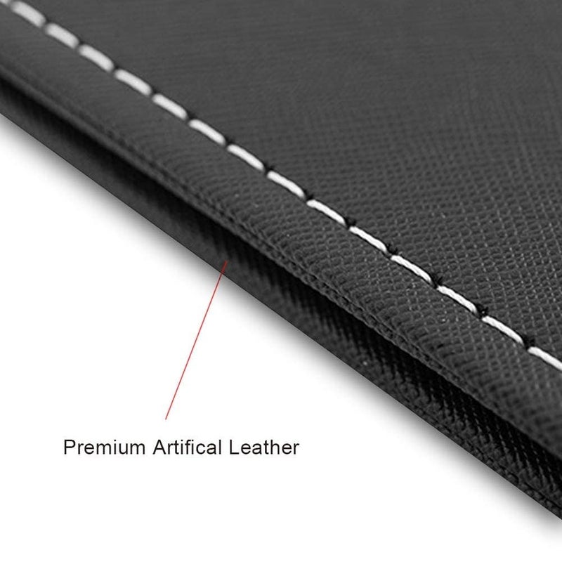 kolorful Portable Folding Makeup MirrorFrameless Pu Leather Vanity Mirror with StandTabletop Adjustable Creative Sturdy Fashion MirrorRectangle Cosmetic Makeup Mirror Black - Image 5