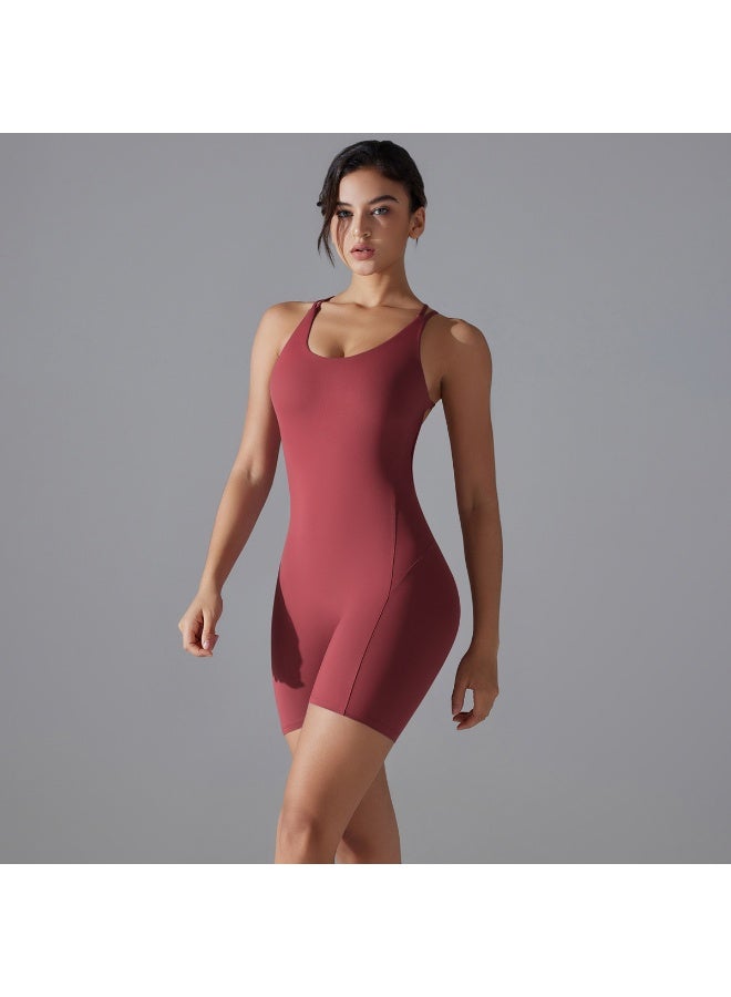 جمبسوت رياضي للياقة البدنية واليوغا عالي المرونة لرفع المؤخرة بتصميم متقاطع الظهر - Image 4