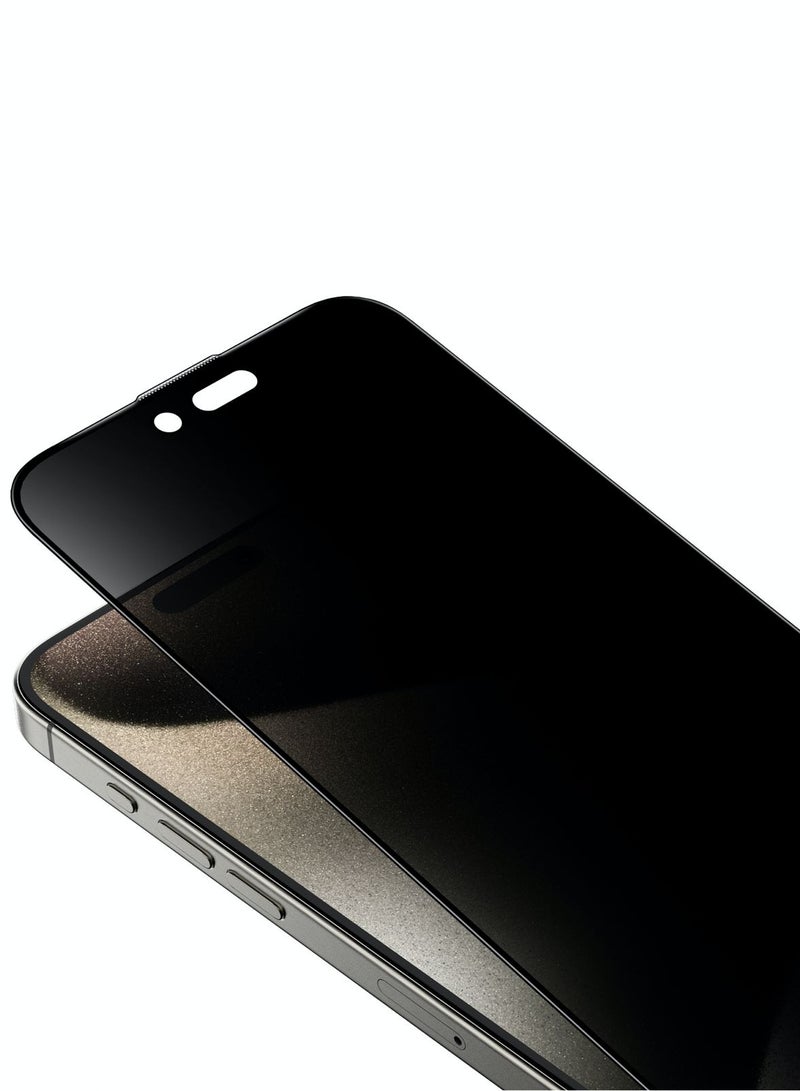 GREEN LION ANTHONY 360° Privacy Screen Protector 4-Way Anti-Peeping Glass for iPhone 15 Pro Max / Extreme Durability / Grease Resistance / Anti Fingerprint / Anti Peeping / Anti-Scratch - Black Edge/Privacy - Image 1