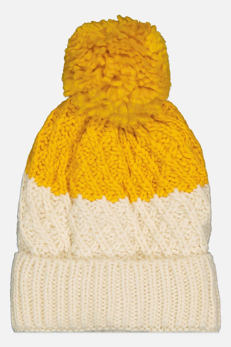 Cool Club Kids Girl Two Tone Textured Bennie Hat, Multicolor - Image 1