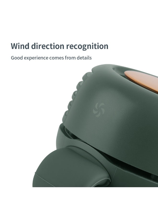 ألتيوس Alteus MF019 Mini Bladeless Clip-On Fan, 360° Rotatable, 3 Speeds, Long Battery Life, Ultra-Quiet 25dB, USB Rechargeable, Hands-Free Portable Personal Fan for Shirt, Waist, Bag (Green)) - Image 5