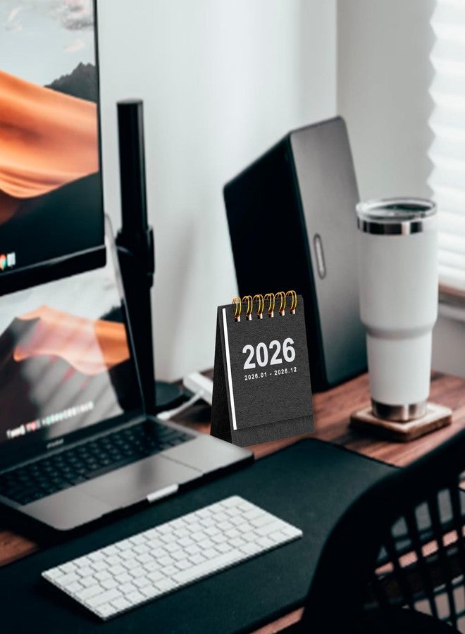 تقويم مكتبي لعام 2026، مخطط شهري قابل للطي من يناير إلى ديسمبر 2026، تقويم مكتبي صغير قابل للطي للاستخدام في المنزل والمكتب والمدرسة (ورق كرافت ملون، أسود) - Image 5