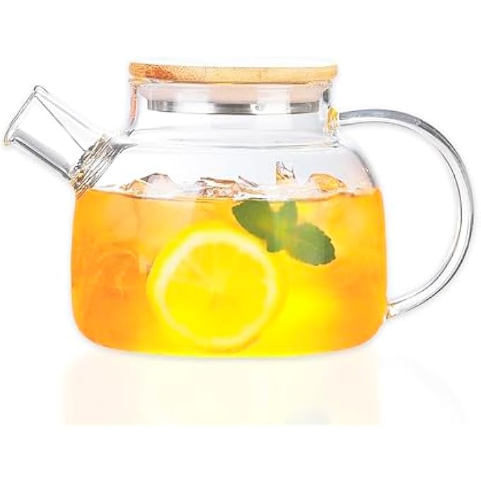 PESCADOR Glass Teapot Large Capacity Stainless Steel Tea Infuser 1000Ml - Image 1